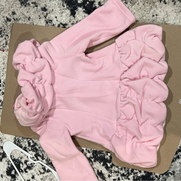 Pink Ruffled Kids Coat - Picture 2 of 4